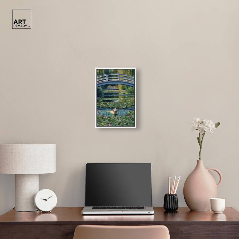 The Pond Under the Bridge Canvas by Art Remedy