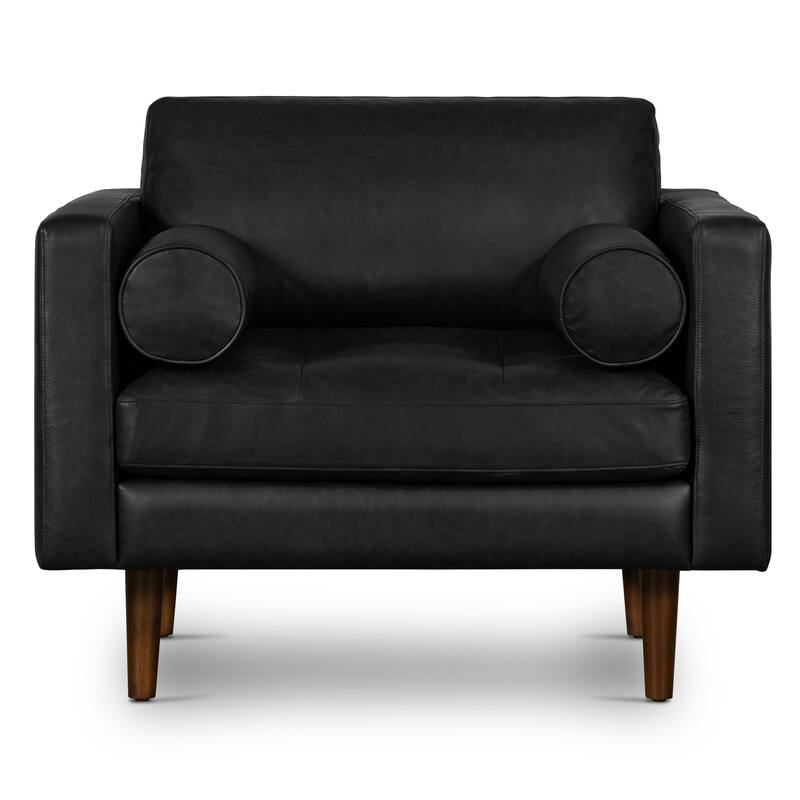 Poly & Bark Napa Lounge Chair (Set of 2) - Full Grain Genuine Italian Leather