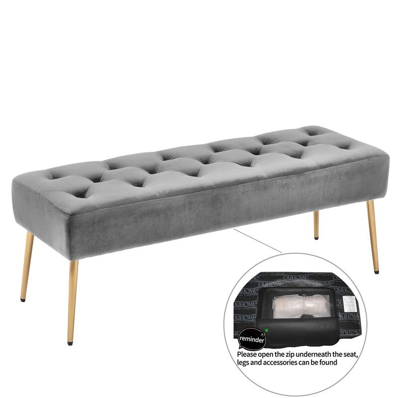 Modern 44" Length Button Tufted Bench