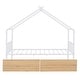 preview thumbnail 6 of 16, Twin Size Metal House Bed with 2 Drawers Storage Bed, White