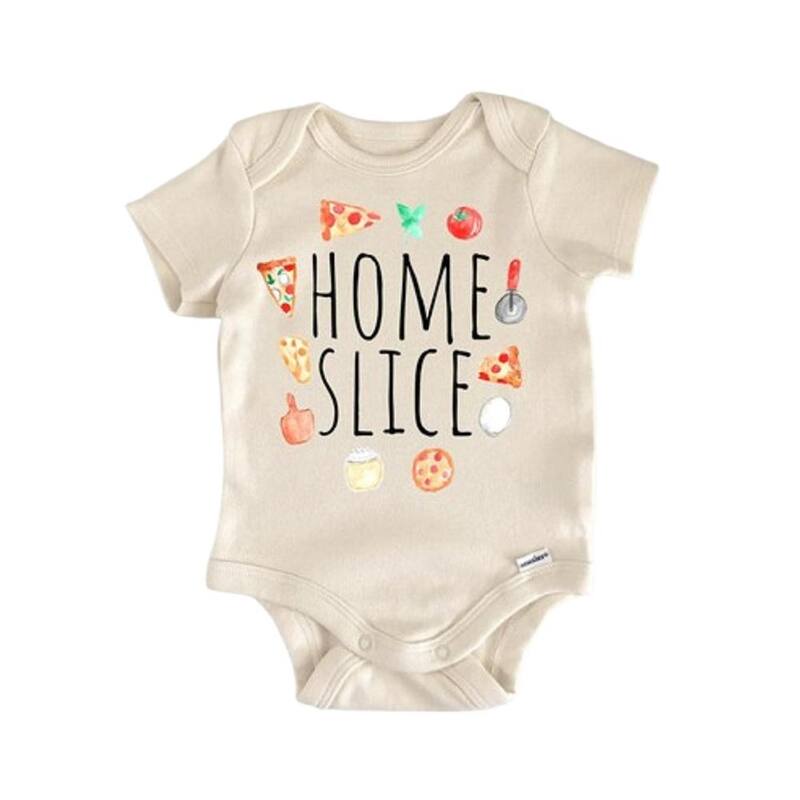 Pizza Foodie Food - Baby Boy Girl Clothes Infant Bodysuit Funny Cute Newborn - White - Newborn
