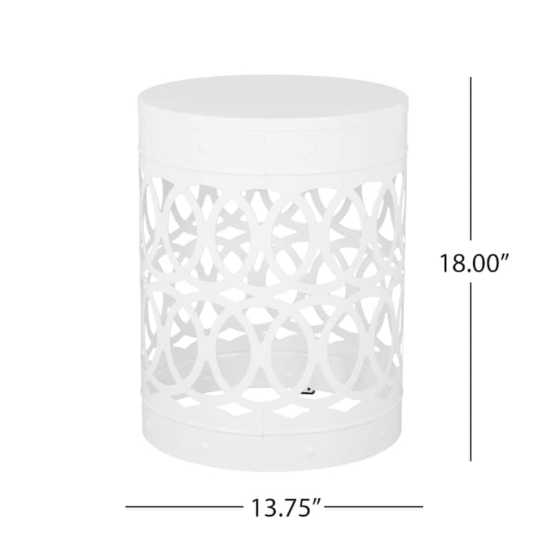 Roomfitters Outdoor Metal End Table - Large, Powder-Coated Weather-Resistant Accent for Patio, Garden, or Balcony