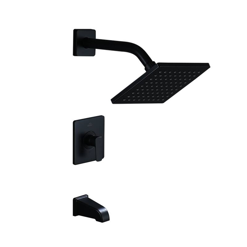 Single Handle 1-Spray Tub and Shower Faucet -Matte Black
