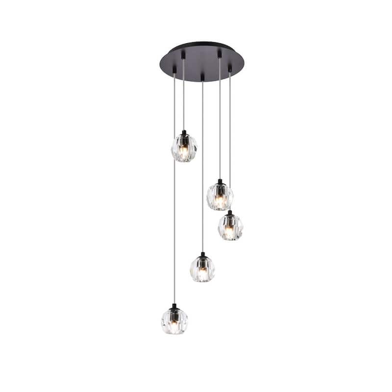 Ella 5-Lights Pendant - N/A - Black