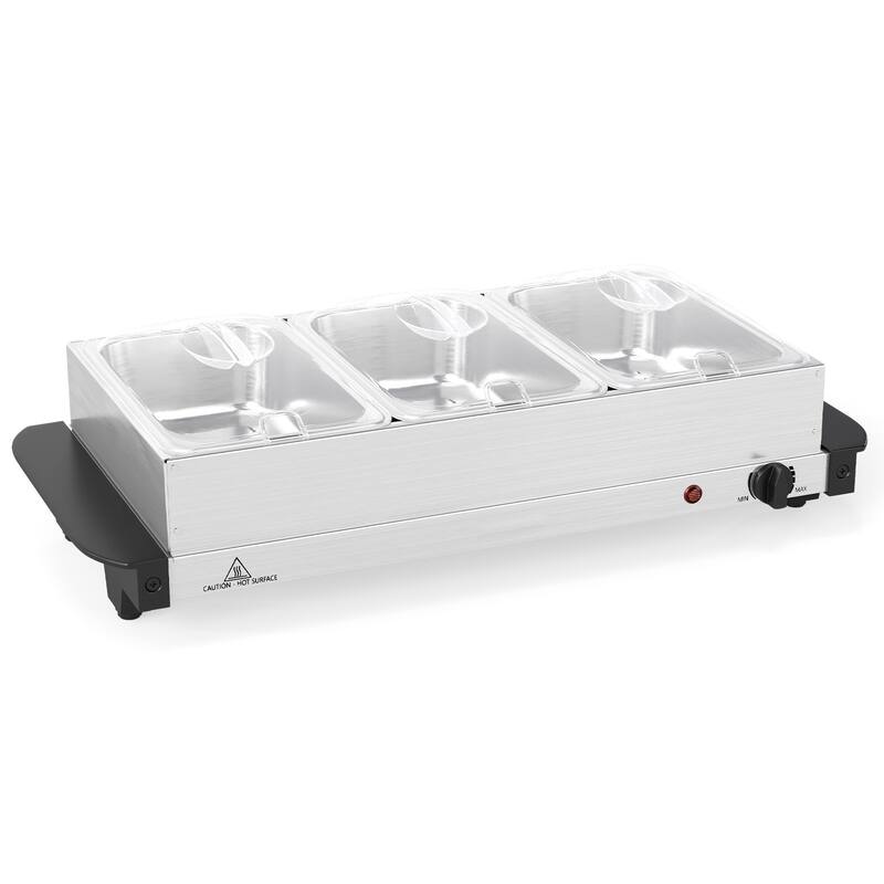 Electric Buffet Server Food Warmer with 3 Removable Trays - Multi