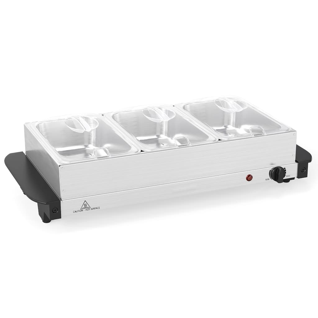 Electric Buffet Server Food Warmer with 3 Removable Trays - Multi