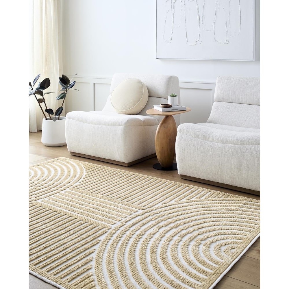 Livabliss Remi Mod Stripe Machine Washable Area Rug
