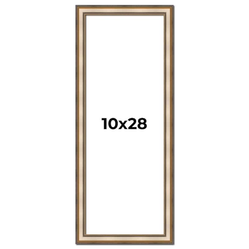 10x28 Frame Gold Solid Wood Shadow Box Width 1.5 Inches | Interior Frame Depth 2 3/8 Inches