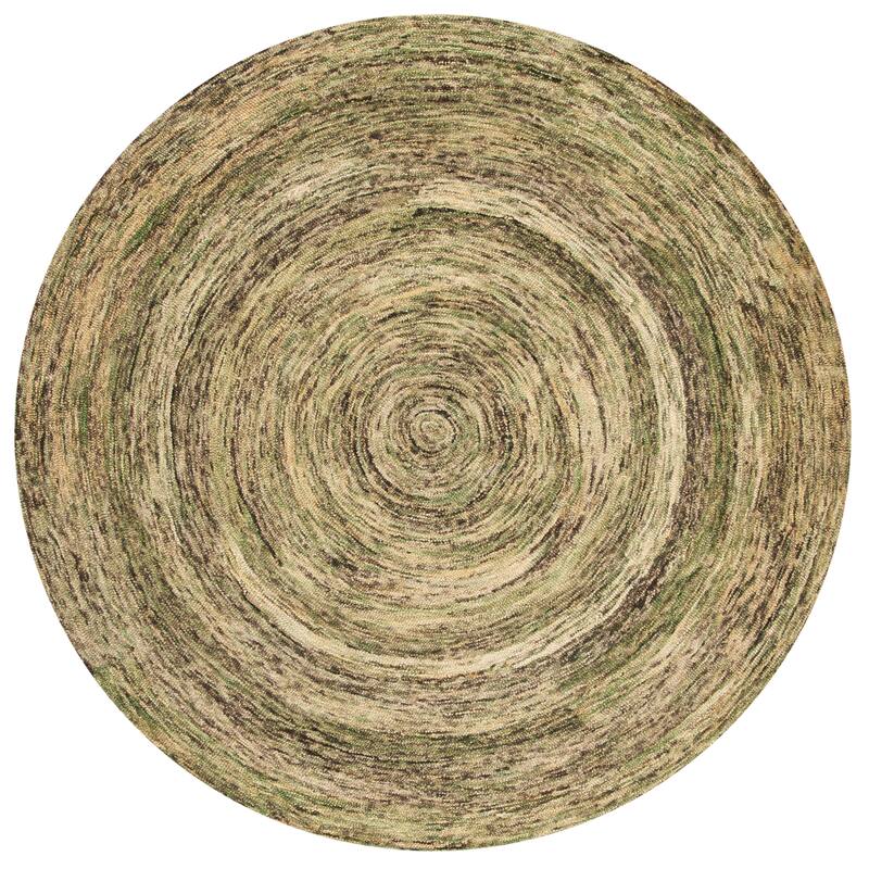 SAFAVIEH Handmade Ikat Maddison Wool Rug - 6' Round - Green