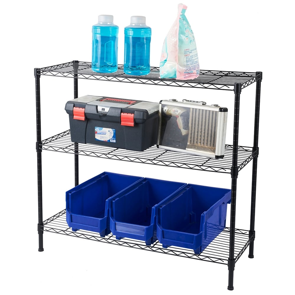 Plastic Shelf Storage Shelving Unit, 3 Tier Storage Organizer Rack