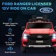 preview thumbnail 13 of 15, 12V Kids Ride-On Truck Licensed Ford Ranger with Remote Control, Music, Lights & Storage - Electric Car