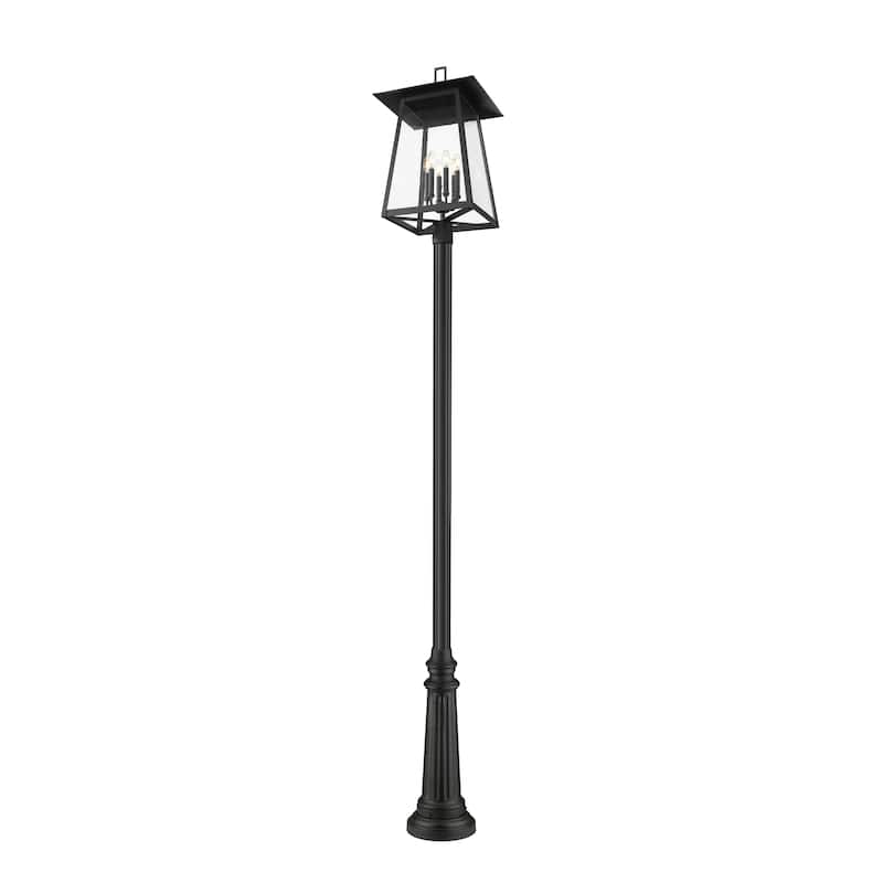 Rainer 6 Light Outdoor Post Mounted Fixture in Black