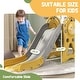 preview thumbnail 7 of 7, Qaba Toddler Slide, 3 in 1 Slide for Kids Ages 1-3 Years, Indoor Slide with Basketball Hoop, Climber, Duck Pattern, Yellow