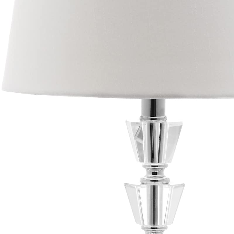 SAFAVIEH Lighting Lia 16-inch Grey Shade Tiered Crystal Orb Table Lamp (Set of 2) - 9"x9"x16" - 9Wx9Dx16H