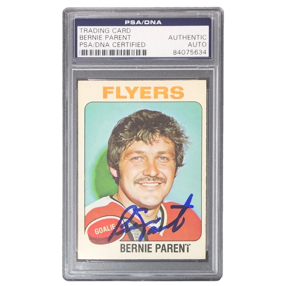 Shop Bernie Parent Signed Slabbed Philadelphia Flyers 1975 Topps