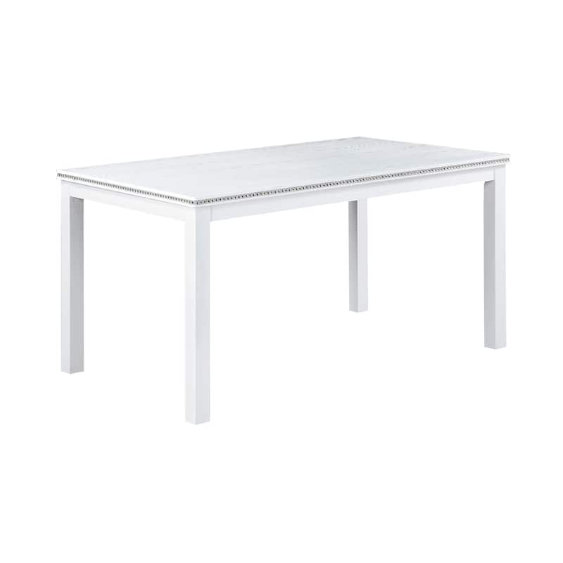 GDFStudio - Elmsley 6-Piece Classic Wooden Dining Table Set with 4 Upholstered Chairs and Bench