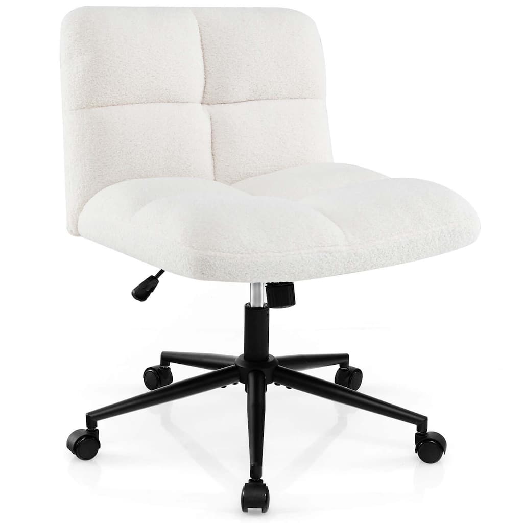 Costway Cross Legged Chair with Wheels Padded Seat Adjustable Height - See Details