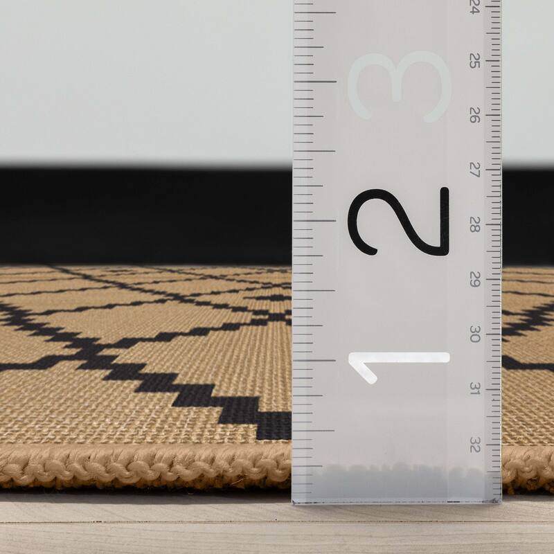 Well Woven Jute Akita Moroccan Lattice Flat-Weave Area Rug