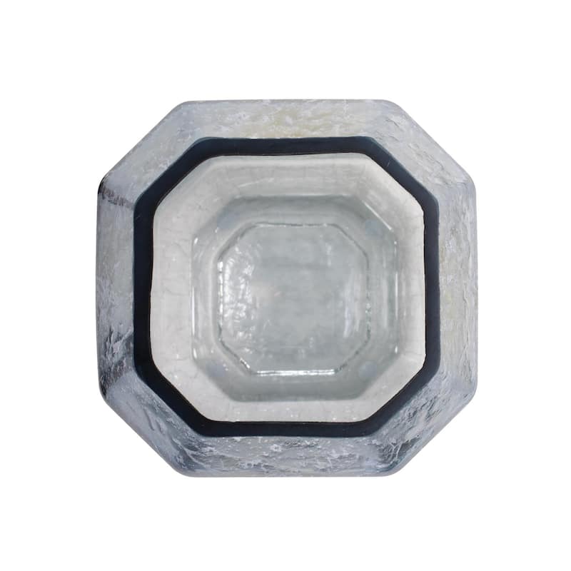 Allan Andrews Arctic Blue Contemporary Geometric Glass Vase