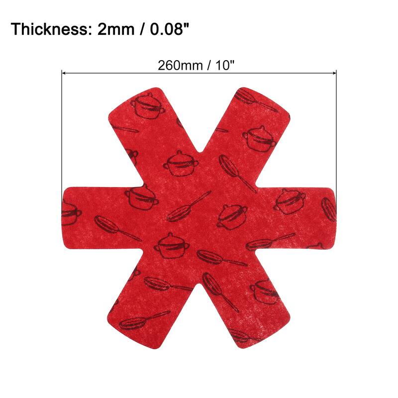 Pot and Pan Protectors, 3pcs Pot Separator for Stacking Dividers - Red - 260mm