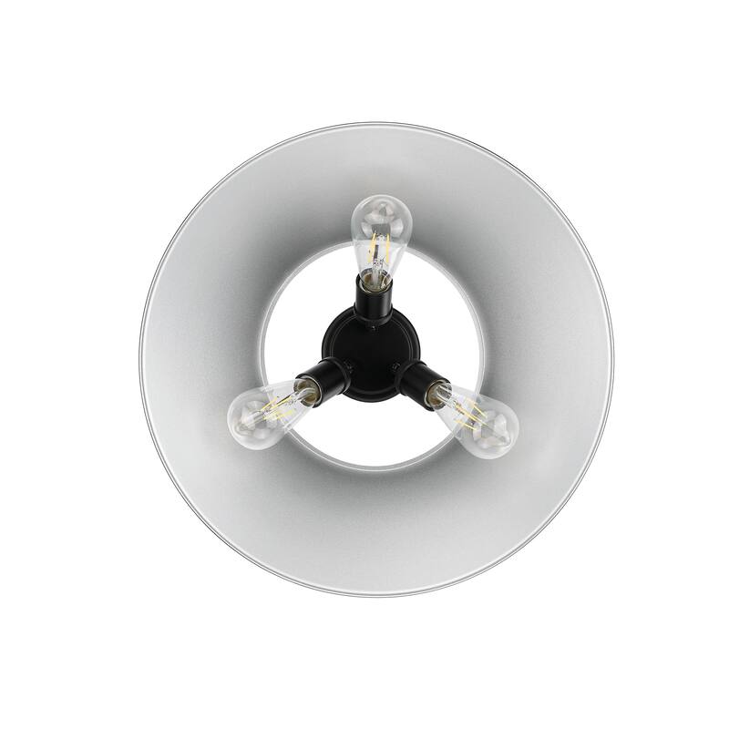 Yep by Golden Lighting Orwell 3-light Flush Mount in Matte Black and Chrome shade