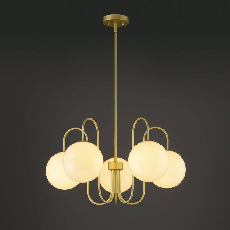 Acroma - 5 Light Gold Steel Dimmable Classic / Traditional Chandelier - N/A