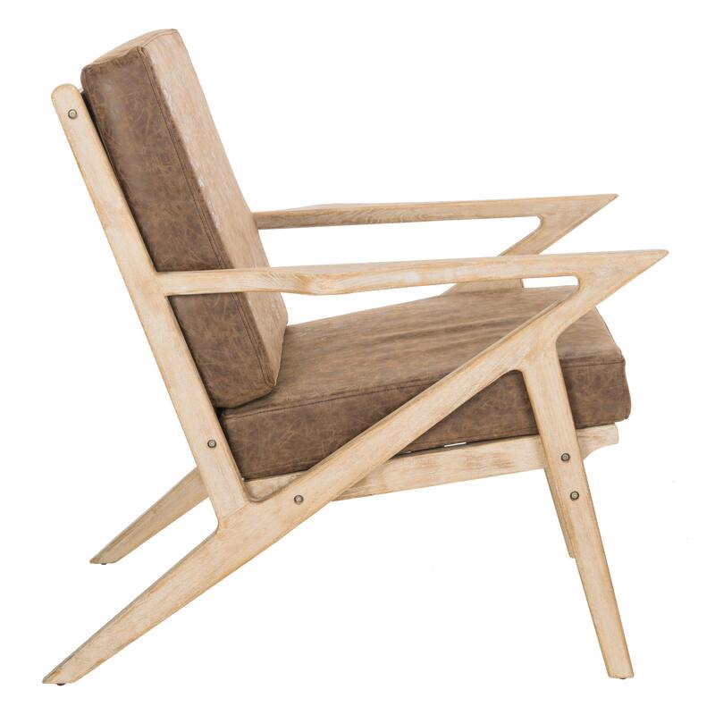 SAFAVIEH Inga Light Brown/ White Accent Chair - 33.1" x 27.2" x 31.9" - 33Wx27Dx32H
