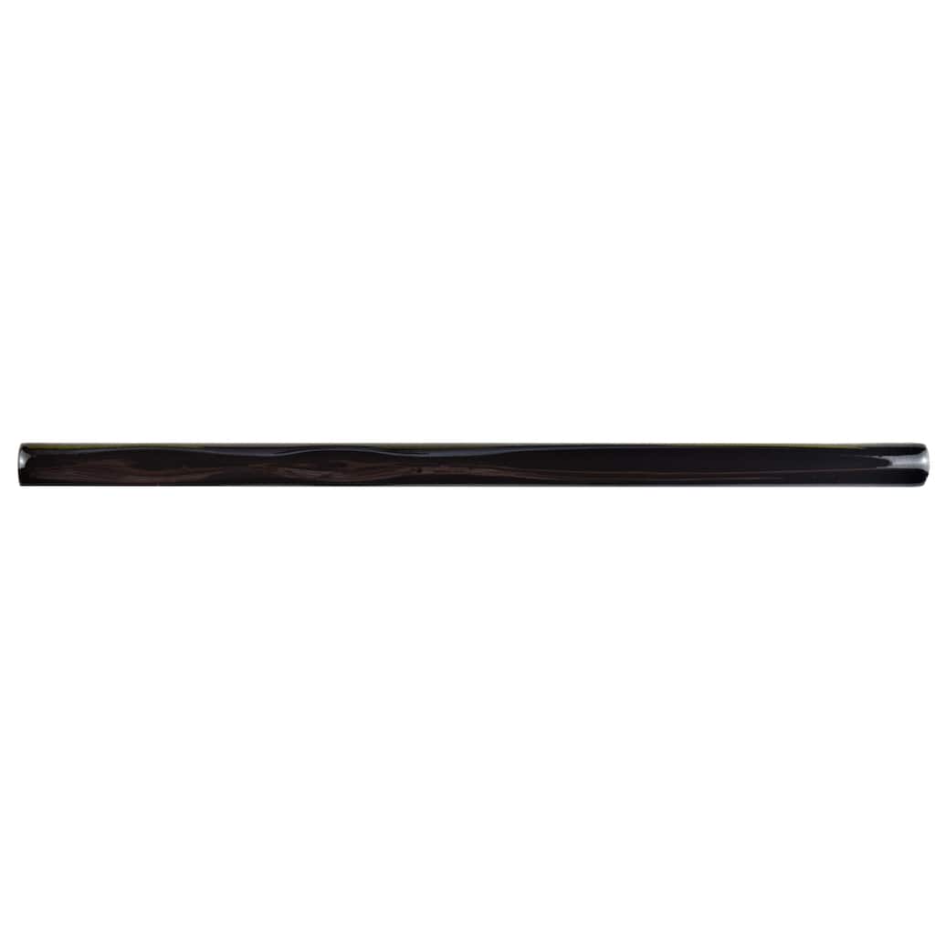 Merola Tile Rugosa Nero Brillo 3/8" x 7-7/8" Ceramic Wall Trim - (1 Tile)