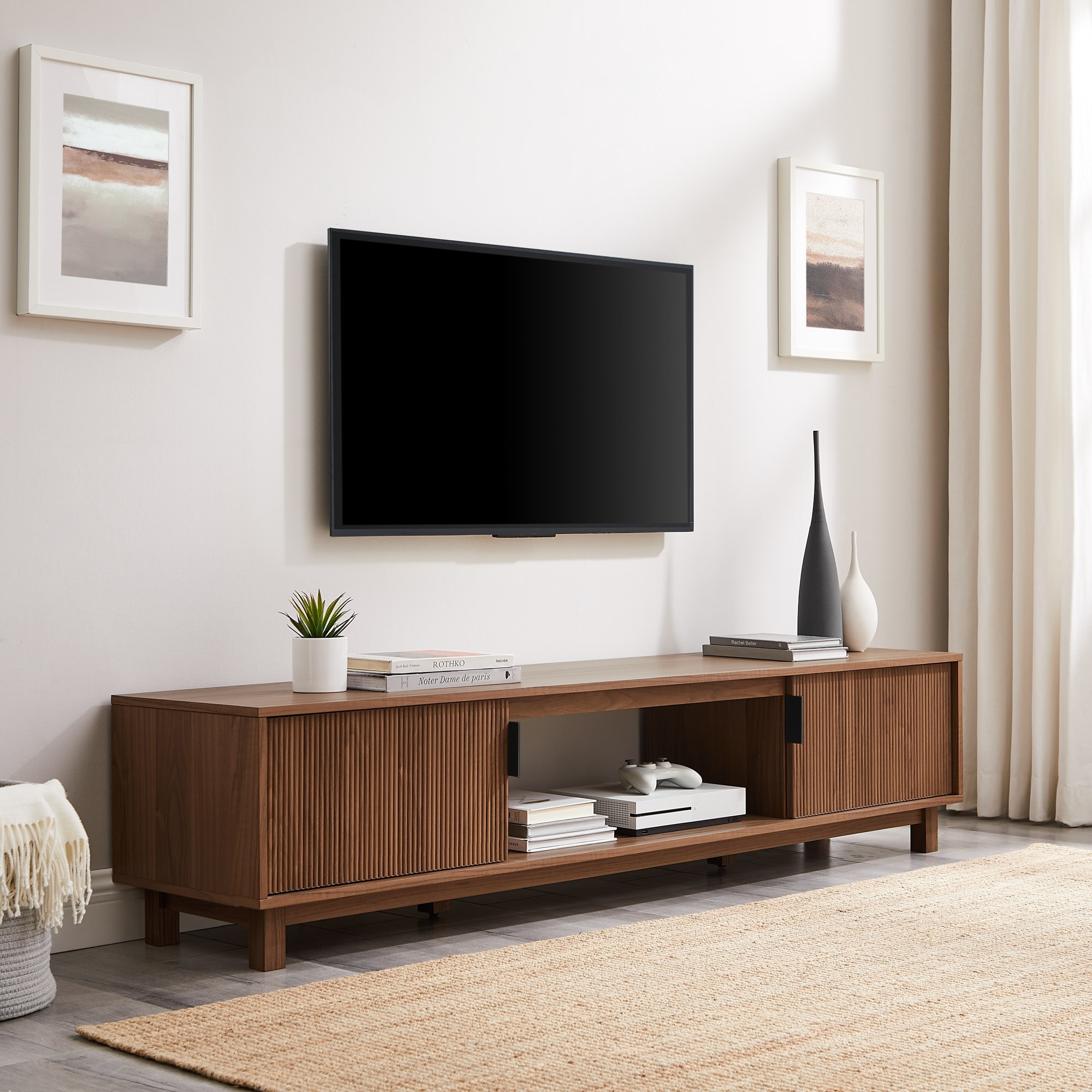 Walker Edison Modern 70-inch Fluted-Door TV Stand - On Sale