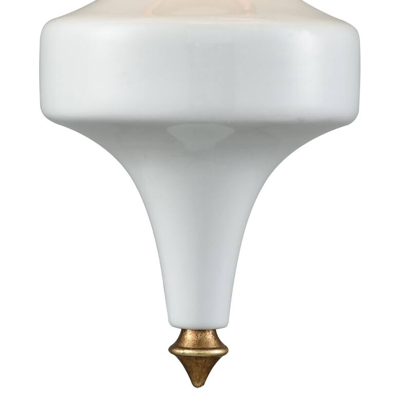 Elk Home Ceramique Antique Gold Leaf With White Shade 1 Light Sconce
