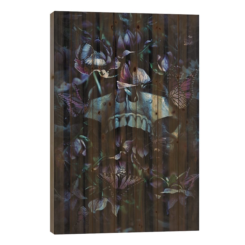 Blossom Death Print On Wood by Nicebleed - Multi-Color - 40x26x1.5