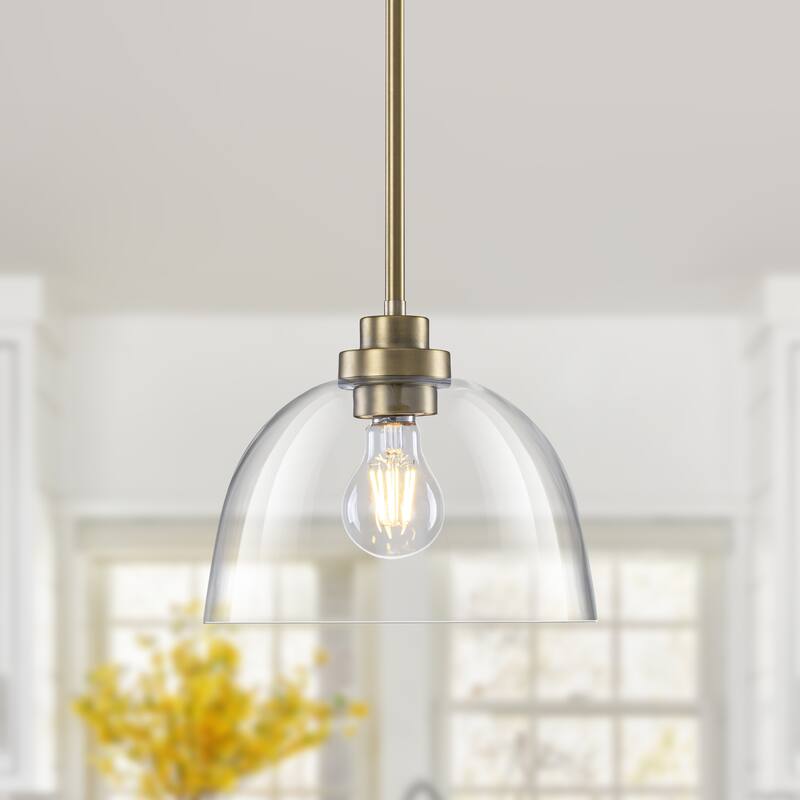 Starsky 1-Light Clear Glass Dome Pendant