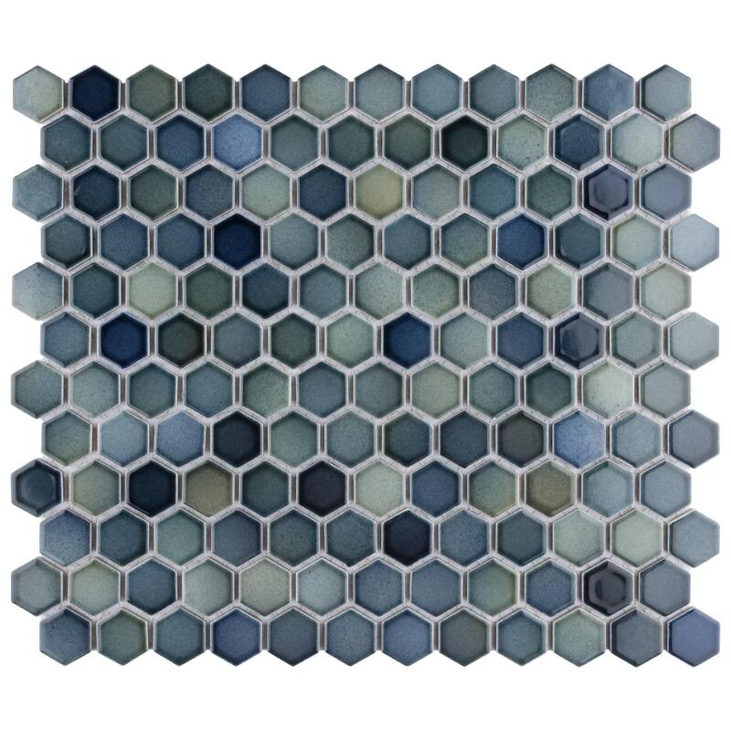 Merola Tile Hudson 1" Hex Atlantis 11-7/8" x 13-1/4" Porcelain Floor and Wall Tile