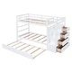 preview thumbnail 21 of 40, Twin Over Twin Bunk Bed with Trundle Bed, Staircase and 4 Storage Drawers, Solid Wood Bunk Beds with Stairs and Guardrail