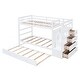 preview thumbnail 40 of 50, Twin Over Twin Wood Bunk Bed with Trundle and Staircase