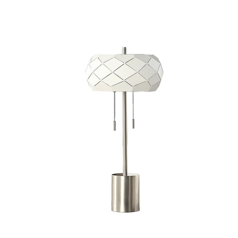 Mid-Century Style Danish Two-Light Steel Zipper Table Lamp