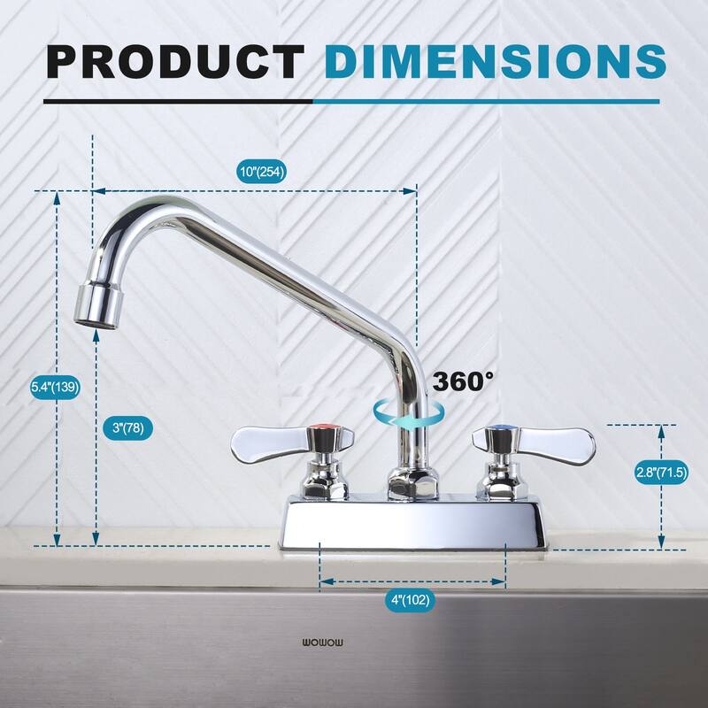WOWOW Double Handle Commercial Standard Kitchen Faucet