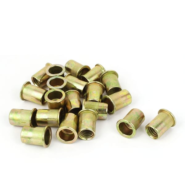 Unique Bargains M12x21.5mm Open End Flat Head Knurled Body Blind ...