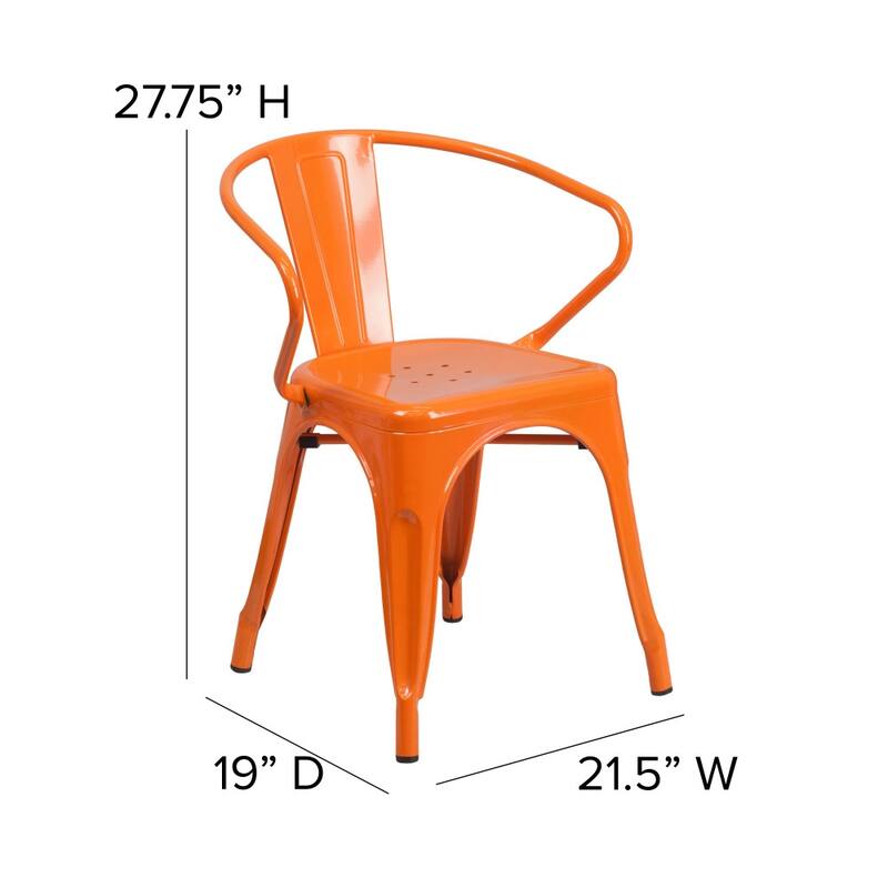 Metal Indoor-Outdoor Chair with Arms