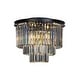 preview thumbnail 6 of 7, 6-Lights Modern 3-Tier Round Fringe Crystal Flush Mount Light Black