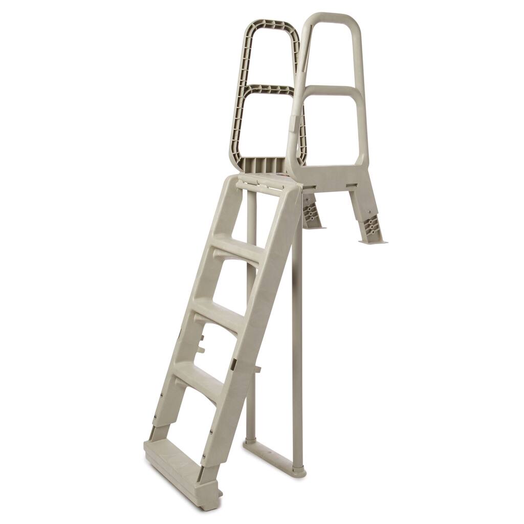 Main Access Smart Choice Incline Outside Above Ground Swim Pool Ladder, Taupe - 36.3
