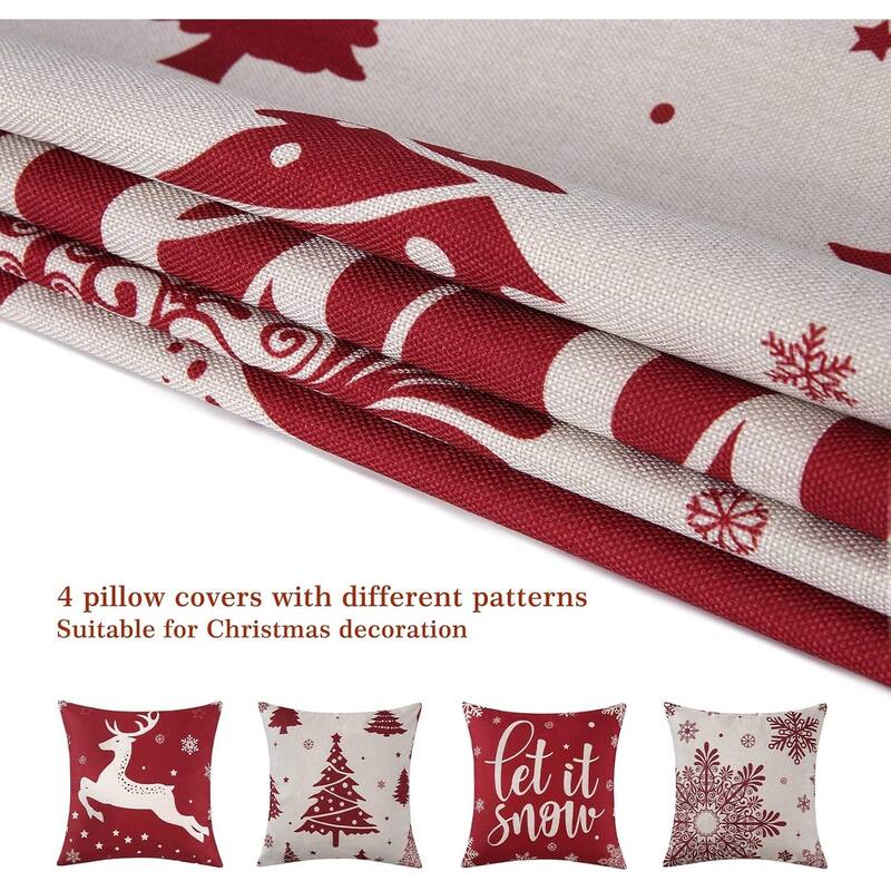 18x18 inch Xmas Winter Holiday Decorations Pillow Covers, Pillow Case