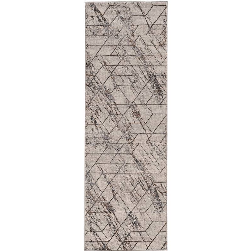 Strick & Bolton Renew Distressed Geometric Area Rug - 2'2" x 6'11" Runner