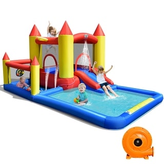 Gymax Inflatable Water Slide Castle Kids Bounce House Indoor & Outdoor