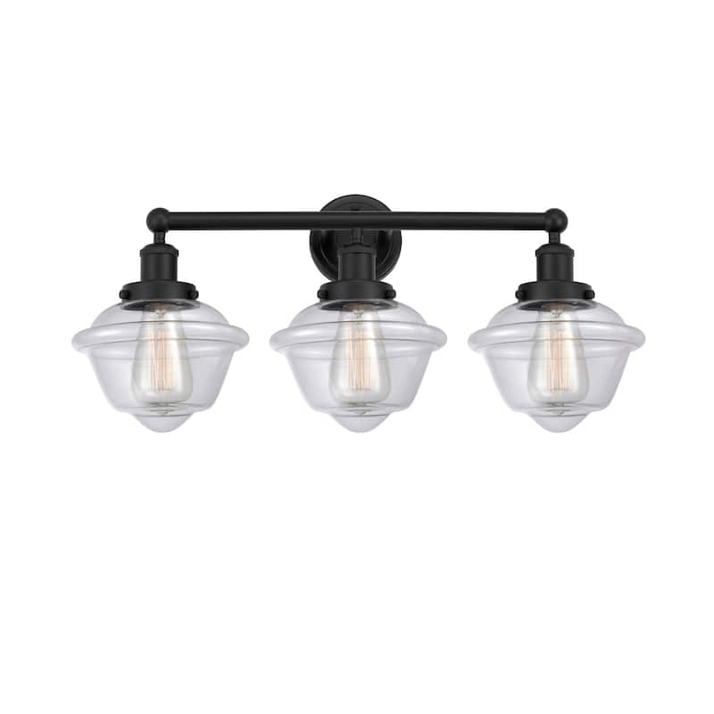 Innovations Lighting 616-3W-10-25 Oxford Vanity Oxford 3 Light 25" - Matte Black / Clear