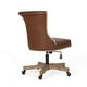 preview thumbnail 15 of 66, Coulee Upholstered Roll Back Swivel Office Chair by Christopher Knight Home - 24.75" L x 27.75" W x 35.50-40.00" H