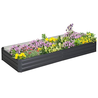 Galvanized Raised Garden Bed, 7.9' x 3' x 1' Metal Planter Box, for Growing Vegetables, Flowers, Herbs, Succulents, Gray