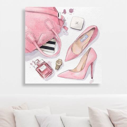 Oliver Gal 'NYC for the Weekend' Pink Fashion and Glam Gallery Wrapped Canvas Art