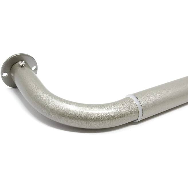 Energy-saving Wraparound Adjustable French Blackout Curtain Rod Set - 84"-120" - Antique Silver/Pewter