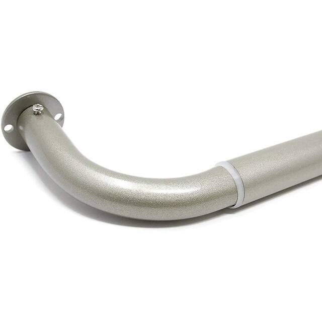 Energy-saving Wraparound Adjustable French Blackout Curtain Rod Set - 28"-48" - Antique Silver/Pewter